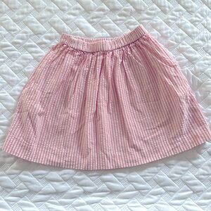 Girls Crewcuts Pink and White Cotton Seersucker Stripe Skirt - Size 6-7